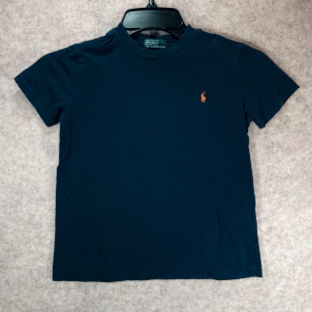 Polo Ralph Lauren T-Shirt Size 5 Navy Blue Pony Logo Short Sleeve Kids RN41381